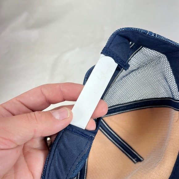 Vintage Trucker Cap Hat White Blue Mesh Back Snapback Stevens Point WI - Picture 12 of 13